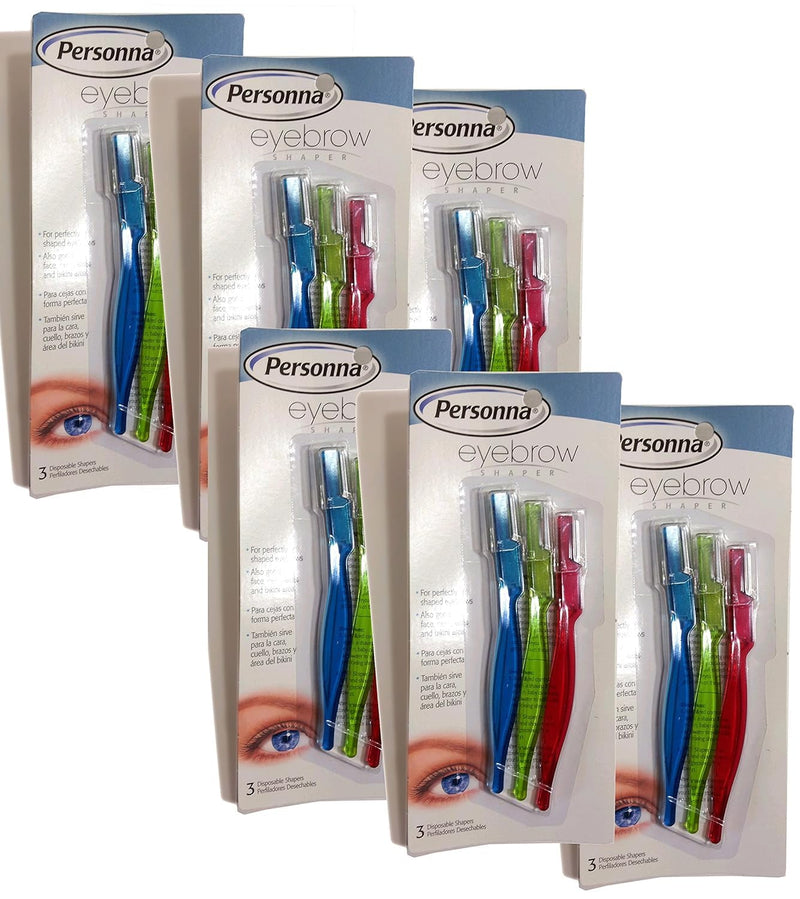 Personna Eyebrow Shaper for Men and Women - 6 Package Value Bundle (18 Total)