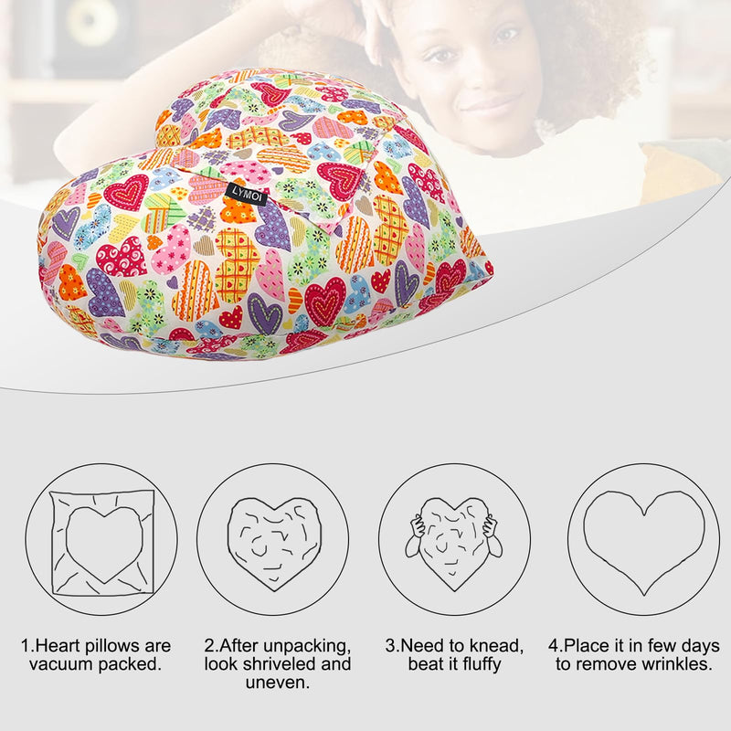 Heart Pillow for After Heart Surgery, Open Heart Surgery Pillow After Cough Recovery with Pocket, Comfort Cushion Recovery Gifts for Women Men Patients Heart Shaped Pillow Colorful
