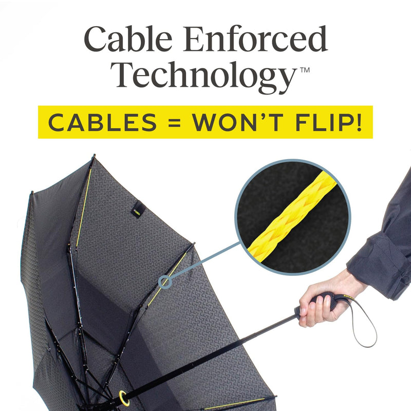 ShedRain Vortex Windproof Compact Travel Umbrella, Auto Open Close Vex Black 54"Arc