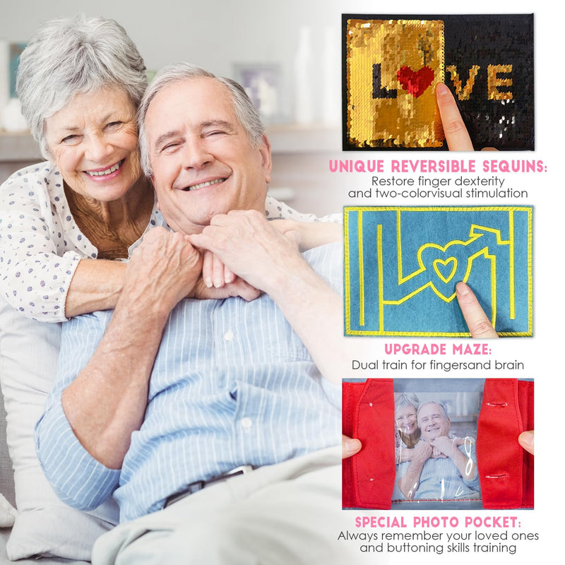 [Australia] - Fidget Blanket for Adults with Dementia, Activities for Seniors, Suitable for Alzheimer's and Autistic Therapy, Relieves Anxiety, Calms and is a Comforting Product for Hand Exercises 