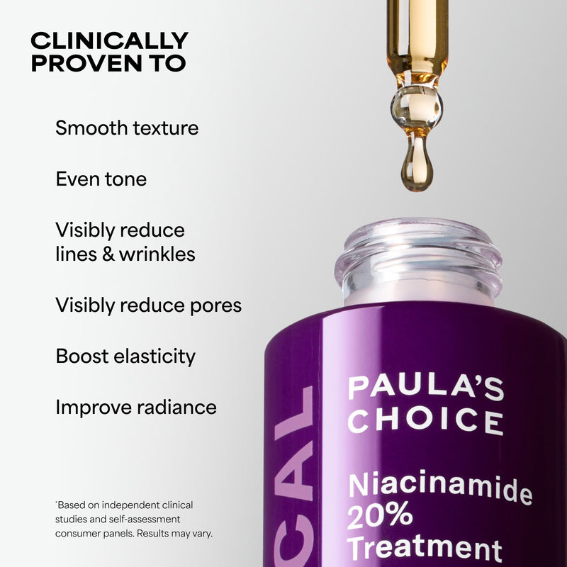 Paula's Choice CLINICAL 20% Niacinamide Vitamin B3 Face Serum, 0.67 Fl Oz | Anti-Aging Serum for Discoloration & Minimizing Large Pores, Fragrance-Free
