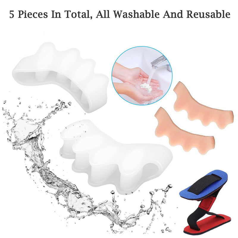 [Australia] - Toe Separator Hallux Valgus Silicone, Pack of 4 Toe Separators, 1 Piece Correction Bandage, Toe Separator, to Relieve Hallux Valgus Pain, Suitable for Men and Women 