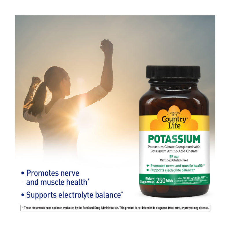 [Australia] - Country Life Potassium 99 Mg, 250 Tablets 250 Count (Pack of 1) 