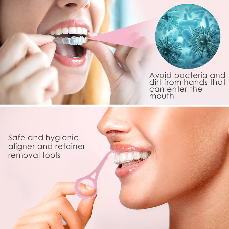 [Australia] - ARGOMAX - Aligner Removal Tool, 50 Retainer Remover Tool, Invisible Braces Removal Tools, Suitable for Removing Braces, Trays, Retainers, Dentures and Aligners(Pink). Medium size 50pcs Pink 