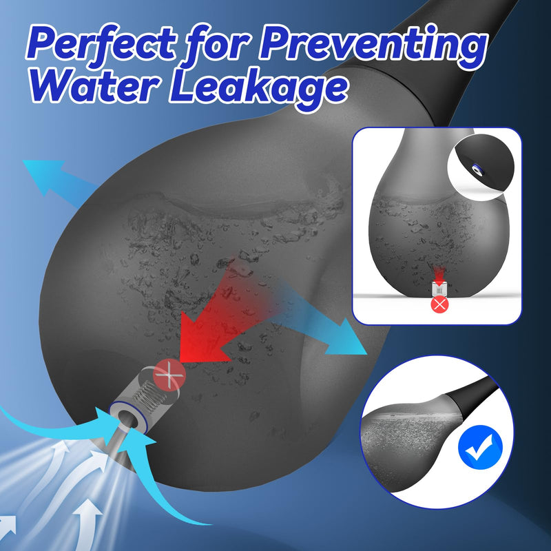 [Australia] - Enema Douche Anti Back-Flow,Silicone Enema Reusable Anal Douche Cleaner for Men Women Colon Cleansing,Shower douche with 5 Spouts connected to shower hole,Vaginal Cleaner 10oz, Semi-transparent 