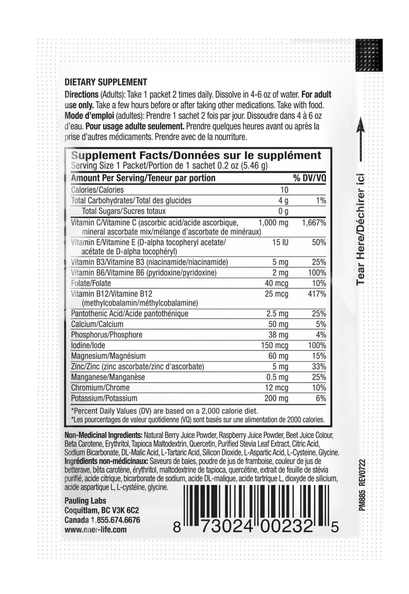 Ener-C Sugar Free Multivitamin Drink Mix, No Sugar - Mixed Berry, 30 Count | Vitamin Powder for Water, Electrolytes Powder, Hydration Boost Packets, Zero Sugar, Vitamin C & B12 Sugar Free Mixed Berry 0.2 Ounce (Pack of 30)