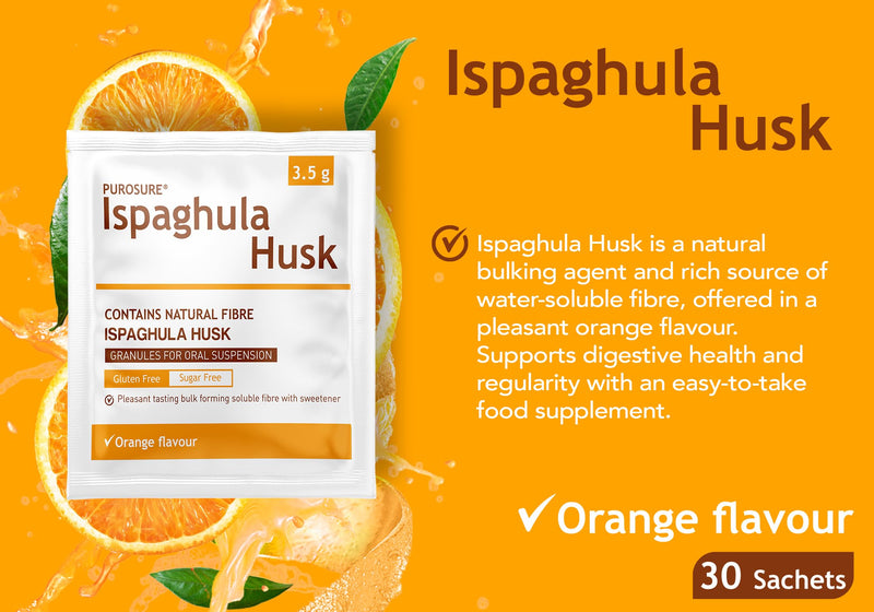 Purosure Ispaghula Husk Orange Drink Sachets | Contains Natural Fibre | Pack of 30 1