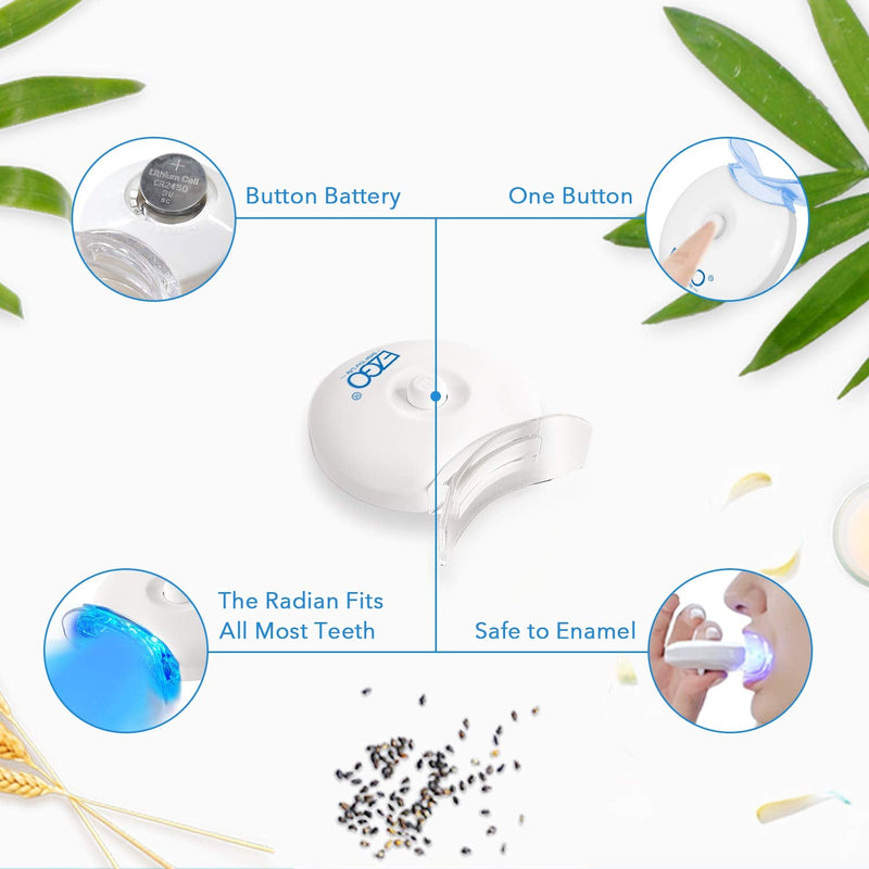 [Australia] - EZGO Teeth Whitening LED Accelerator Lights, 5 X LED Light Whiten Teeth Faster, Works with Tooth Whitening Gel, Whitening Trays or White Strips 