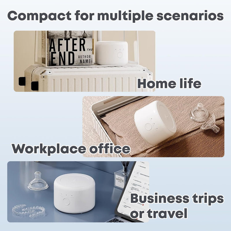 Retainer Cleaner for Braces, Mouth Guard Cleaner, Toothbrush Heads, Jewelry, 3 Smart Mode Portable Dental Cleaner Machine with 200ML Capacity