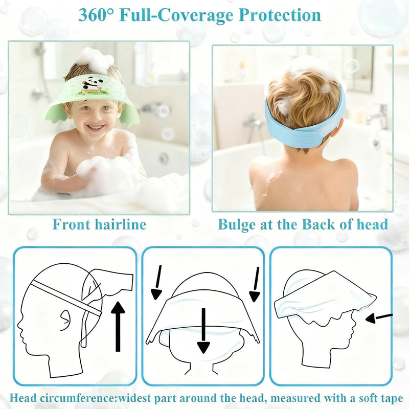 [Australia] - Baby Shower Cap Shield - Adjustable Waterproof Shower Visor for Kids, Soft Baby Hair Washing Shield with Ear Protection, Perfect for Toddlers & Children (Excavator) Excavator 