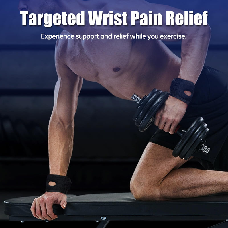 TFCC Wrist Brace for Ulnar Pain Relief & Wrist Wraps – Adjustable Wrist Wraps. Wrist Support with Shock-Absorbing Silicone Pad | Universal Black Brace for TFCC Tear, Tendonitis, RSI (Sports & Recoverys) (Black)