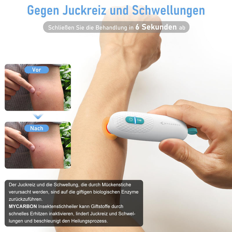 [Australia] - MYCARBON insect bite healer, small and handy mosquito bite heat pen treatment insect bites from itching & pain & swelling, without chemical substances mosquito bite electric bite healer, white white 