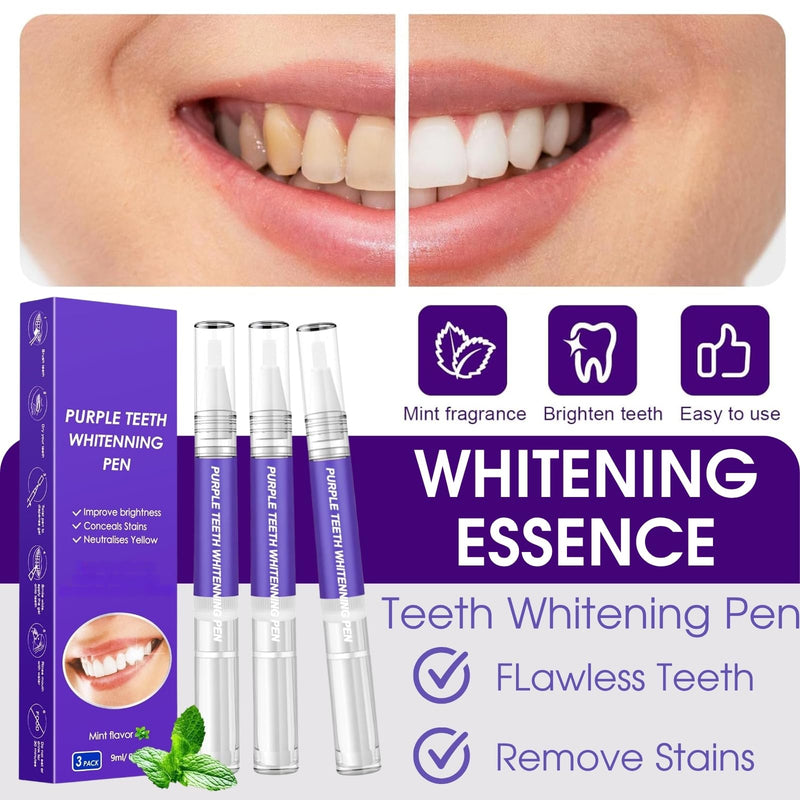 [Australia] - Teeth Whitening Pen, Teeth Whitener Effective Tooth Whitening Gel Kit, Professionally Stain Removal Effective, Painless, Low Sensitivity (3 Pcs) 0.1 Fl Oz (Pack of 3) 