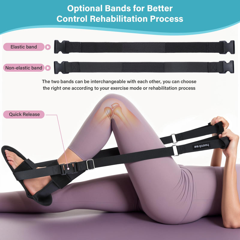 [Australia] - Knee Replacement Recovery Aids,Knee Surgery Recovery Equipment with Padded Handle and Foot Sleeve,Heel Slides Physical Therapy Equipment Speed Hip Recovery,Increase Range of Motion and Relieve Pain Black 