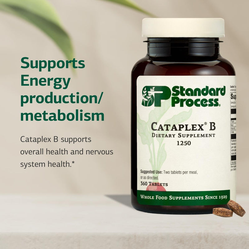 Standard Process Cataplex B, Nervous System & Heart Health, 360 Tablets | Nervous System and Heart Health Supplement, Contains B Vitamins for Energy Support, Supports Energy Metabolism 360 Count (Pack of 1)