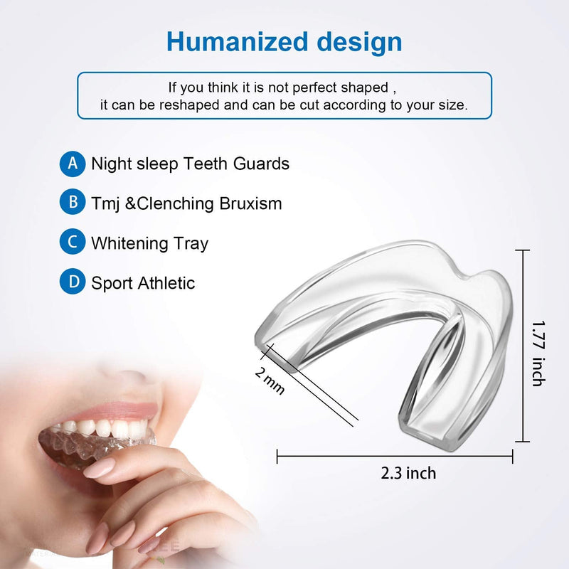 [Australia] - 4 Pack Kids Mouth Guard for Grinding Teeth, Night sleep Teeth Guards, Eliminates TMJ & Teeth Clenching, Stops Bruxism, Teeth Whitening Tray, Sport Athletic Mouth Guard (kid Size only fit for kids) 
