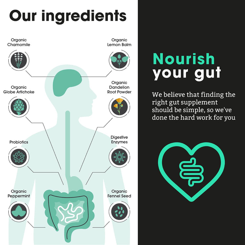 Feel Complete | Gut 3-in-1 | Premium Digestive Supplement | Probiotics & Digestive Enzymes & Prebiotics | Gut Health | Vegan | Made in The UK | 60 Capsules 60 count (Pack of 1)