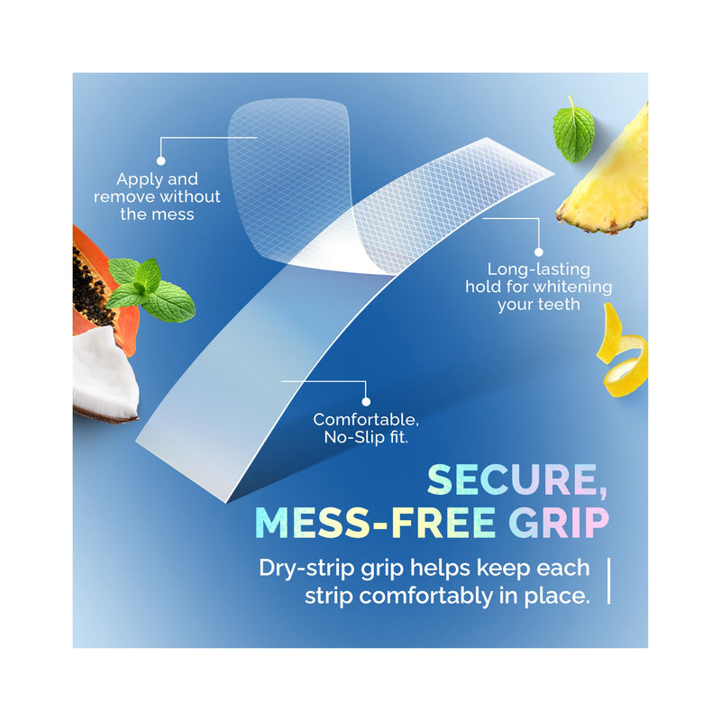 Teeth Whitening Strips for Sensitive Teeth & Gums, Mint — Peroxide Free & Enamel Safe with Coconut Oil for Gentle & Whiter Teeth — 7-Day Treatment White Strips with Non-Slip & Dry-Strip Technology