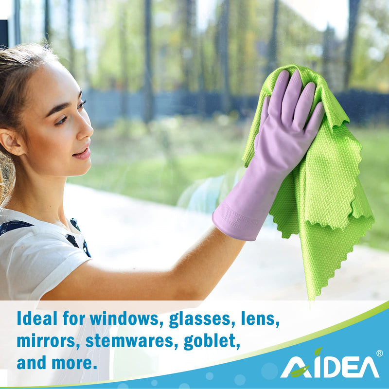 [Australia] - AIDEA Microfiber Glass Cleaning Cloths-8PK, Premium Microfiber Glass and Window Cleaner, Lint-Free Quickly Clean Windows, Glasses, Windshields, Mirrors, Stainless Steel-12"x12" 12"x12" 