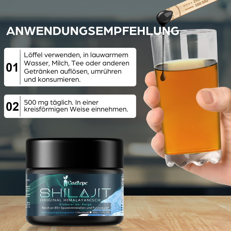 [Australia] - Shilajit high-dose resin with fulvic acid minerals and humic acid, 100% pure and vegan, 30g (pack of 1) 1 piece (pack of 1) 