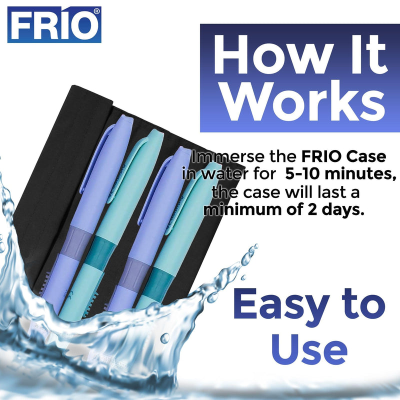 FRIO Extra Large Insulin Cooling Wallet - Keep Medication Cool for 45+ Hours Insulin Bag - Perfect for Travel and Everyday Use Black