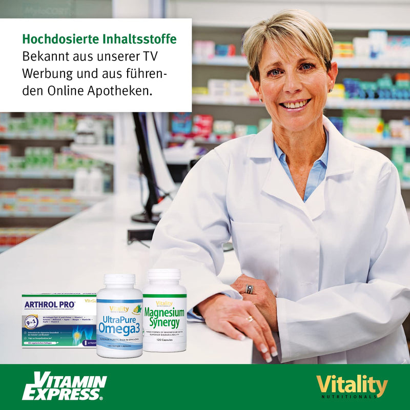 [Australia] - MSM high dose, Ultra Pure MSM capsules with 1000 mg methylsulfonylmethane, 180 capsules for 6 months, without unnecessary additives Vitality Nutritionals by VitaminExpress 