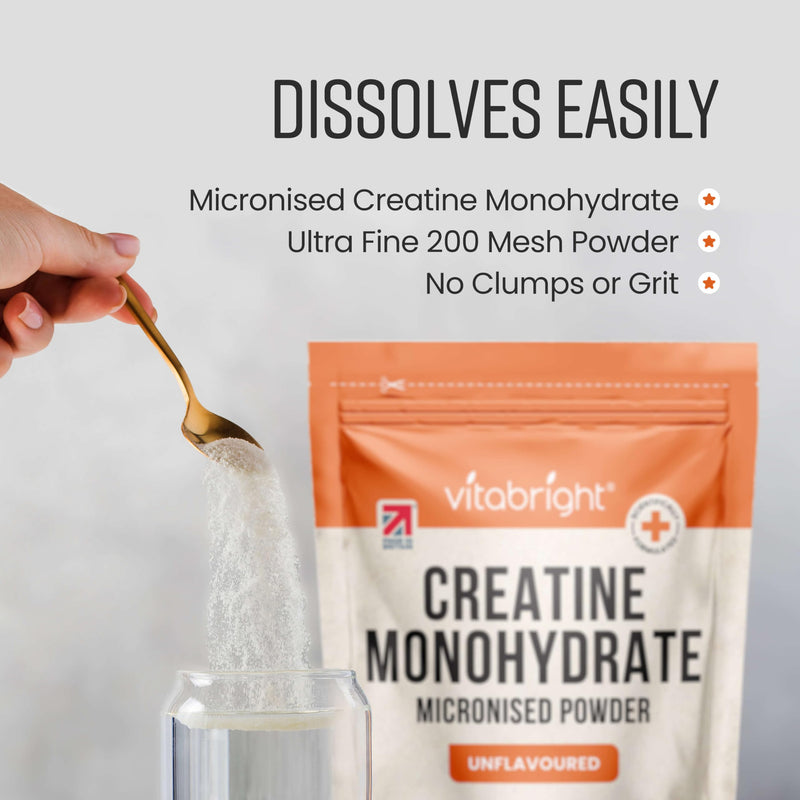 Creatine Monohydrate Powder Micronised | 400g Pouch | 114 Servings | 200 Mesh Easy Dissolving Pure Powder