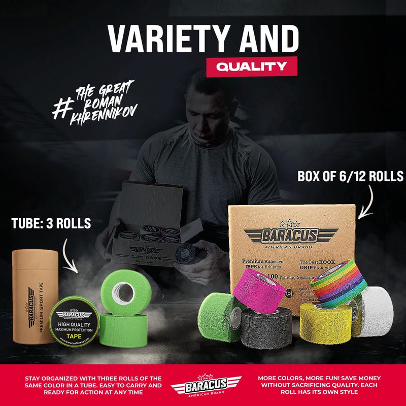 BARACUS Premium Thumb Tape Cross Training and Weightlifting for The Best Hook Grip - 23 ft Long - WOD Tape Chalk and Sweat Proof - Hook Grip Lifting Athletic Thumb Tape (Ruby Red) Ruby Red