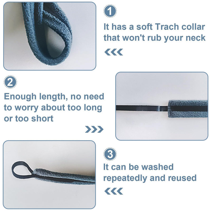 [Australia] - 2Pcs Trach Ties(Dark Grey),Tracheostomy Tube Holder Adjustable, Soft Reusable Trach Ties, Tracheostomy Supplies Tube Holder, Tracheostomy Care Kits for Men and Women, Fits Most People 