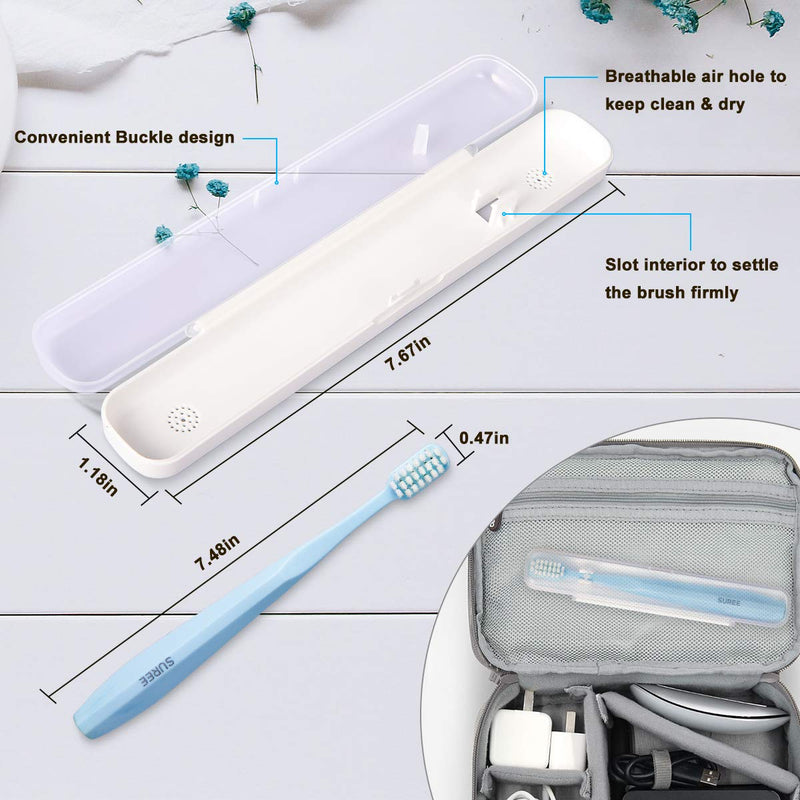 [Australia] - SUREE Extra Soft Toothbrush for Sensitive Teeth, Upgraded 10000 Ultra Soft Bristles for Adults & Elders, Manual Travel Toothbrush with Individual Portable Case (4 Pack) 4 Packs with Travel Cases 