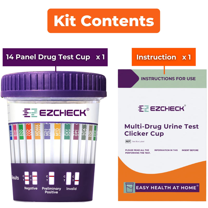 [Australia] - [1 Test Cup] 14-Panel EZCHECK¬Æ Multi-Drug Urine Test Cup ‚Äì at-Home Instant Testing for 14 Substances - Fast Result in 5 mins - FSA/HSA Eligible 1 