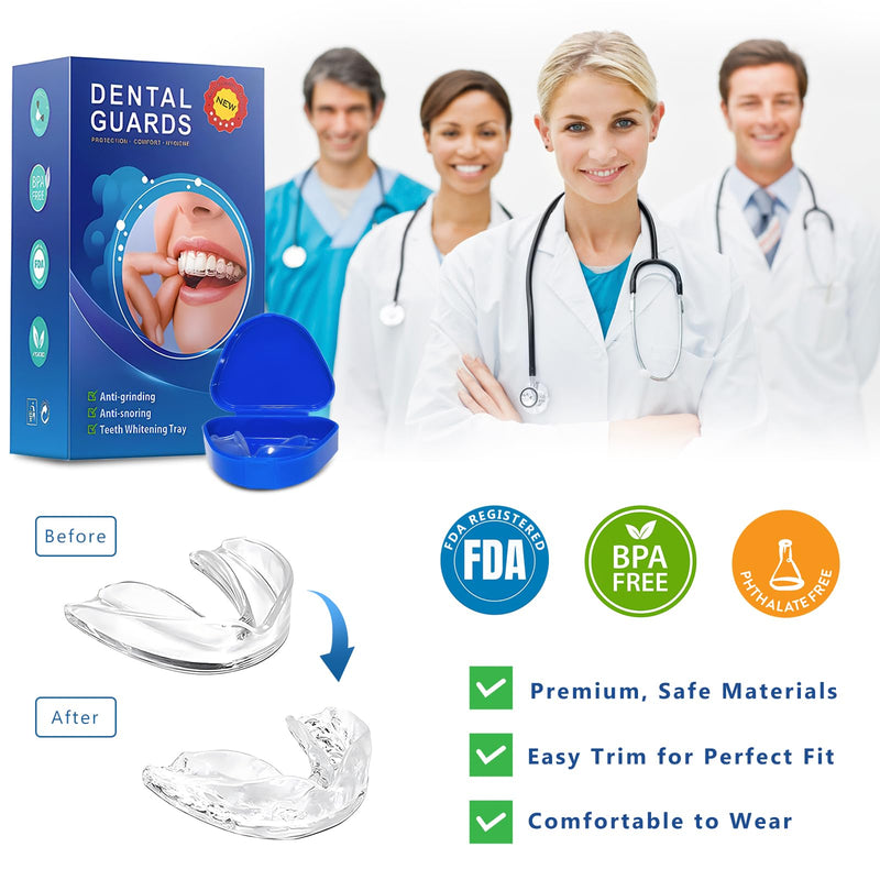 [Australia] - Mouth Guard for Grinding Teeth at Night, Mouthguards for Grinding of Teeth, Night Guards for Teeth Grinding, Reusable Mouth Guard for Sleeping, Bite Guard(2 Sizes, 4 Pcs) New 4 Count 