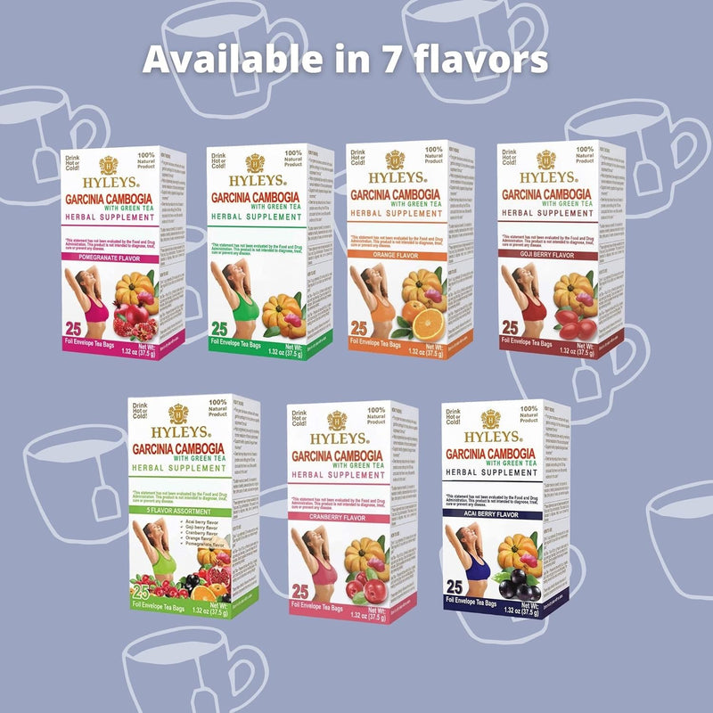 [Australia] - HYLEYS Tea Garcinia Cambogia Green Tea with Pomegranate Flavor - 25 Tea Bags 25 Count (Pack of 1) 