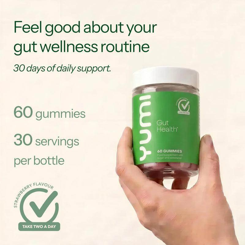 Gut Health Probiotic Gummies for Digestive Comfort & Gut Balance with Lactobacillus & Calcium, Supports Healthy Digestion, Strawberry Flavour, 60 Vegan Gummies