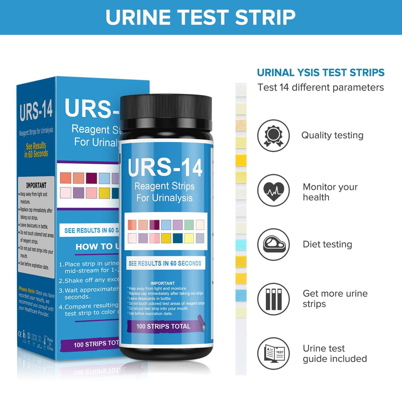 [Australia] - Pack of 100 urine test strips 14 parameters, urine test strips for urinalysis 
