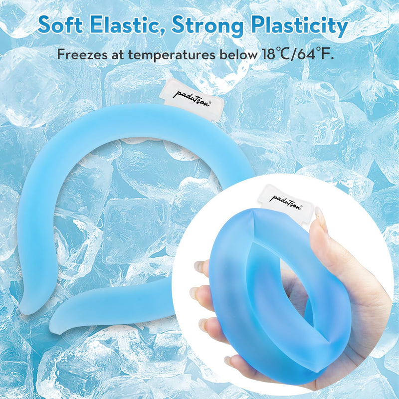 [Australia] - Neck Cooling Tube, Reusable Ice Neck Cooler Wraps Wearable Body Cooling Products for Outdoor Indoor, Neck Coolers for Hot Weather Blue 