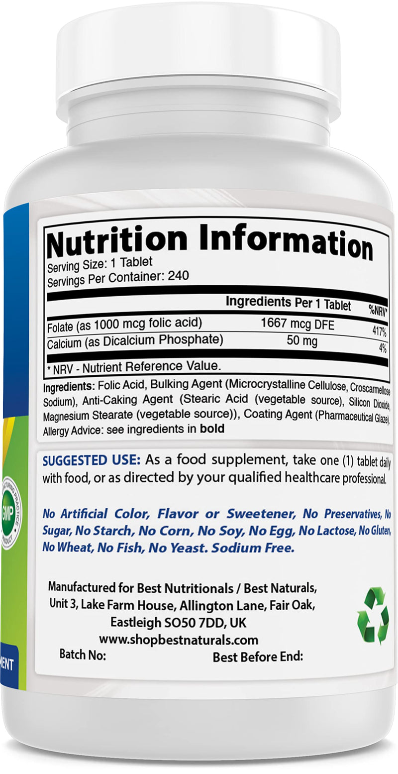 Best Naturals Biotin 10,000 Mcg & Folic Acid 1000 mcg