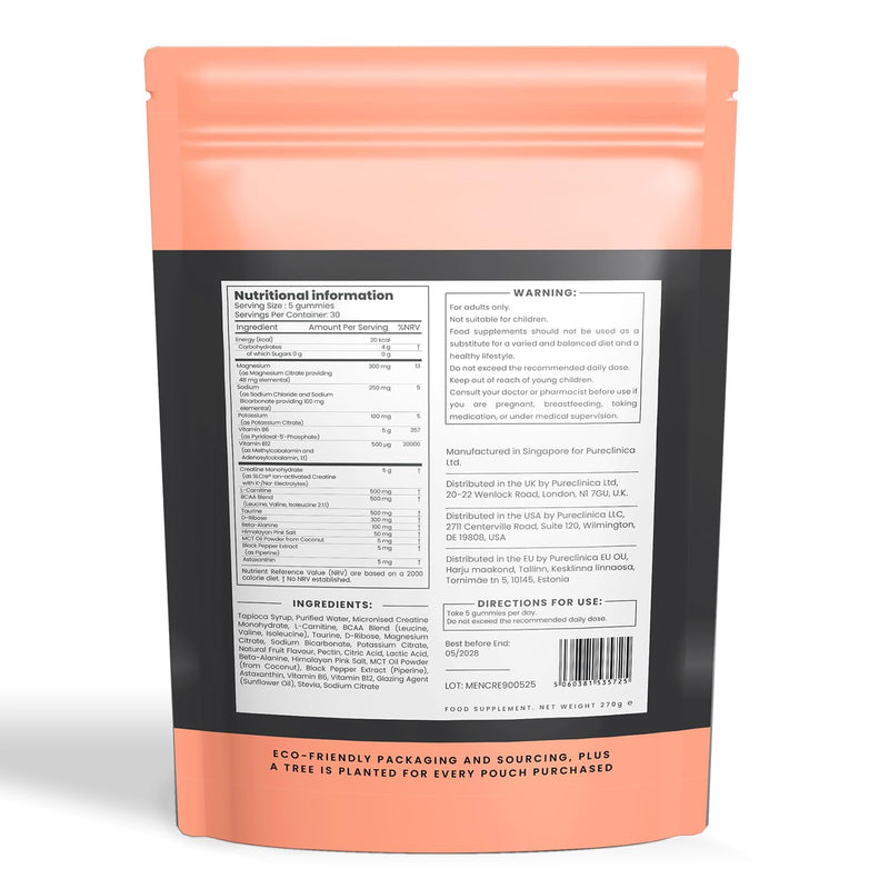 SLCre® Creatine Gummies for Men x 150 Gummies – 5g Micronized Creatine Monohydrate per Serving with BCAAs, L-Carnitine, Himalayan Salt & Betaine – Pre & Intra Workout Support – Enhanced Absorption 150 count (Pack of 1)