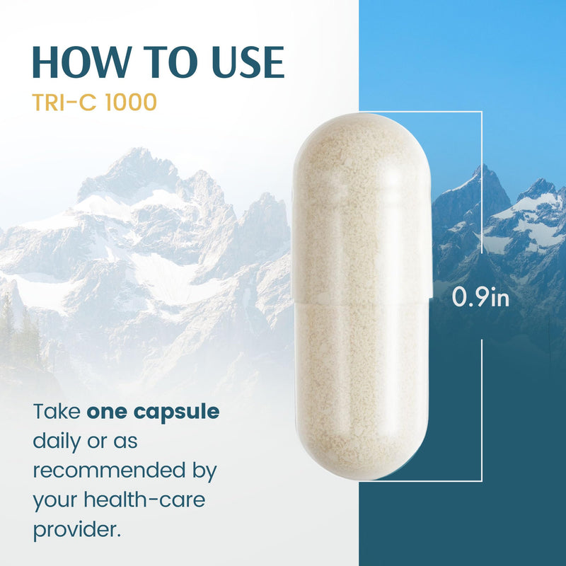 Vykee Nutrition Tri-C 1000 Triple-Source Vitamin C Complex 1,000 mg | Promotes Overall Wellness Vegan, Non-GMO, Gluten-Free, 120 Count