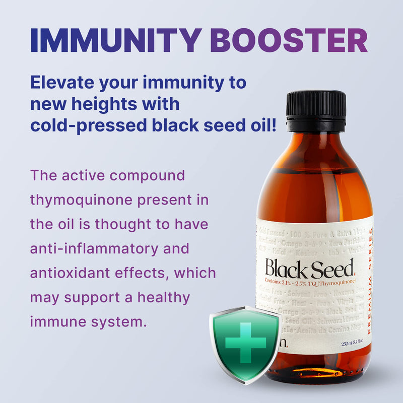 [Australia] - ADALIN Black Seed Oil Liquid 8.4 fl oz | Nigella Sativa Seed Oil | High Thymoquinone | Cold Pressed | Glass Bottle | Blackseed | Vegan | Gluten Free 2 Piece Set 