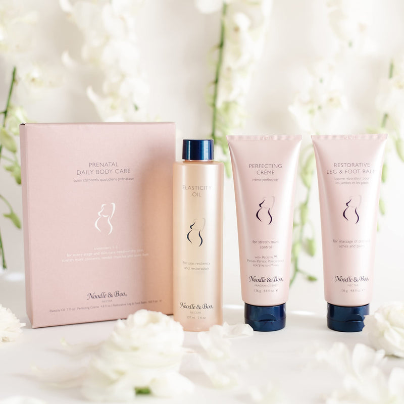 [Australia] - Noodle & Boo Prenatal Essential Daily Body Care Kit - Perfecting Crème, Elasticity Oil, Restorative Leg & Foot Balm, Trimester 1-3, 16.6 fl. oz. 