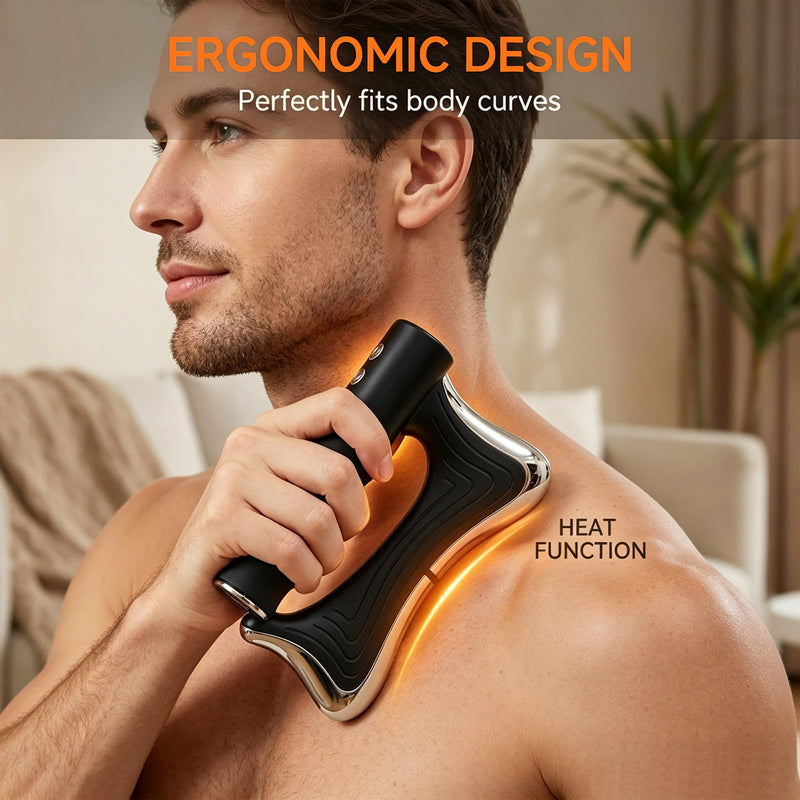 Sculptwave Full Body Contouring Device,Electric Fascia Knife Massager Heating and Vibration, Muscle Scraper Tool, Body Gua Sha Massage Tool,Fascia Tool Massage Tools for Deep Tissue(Black)