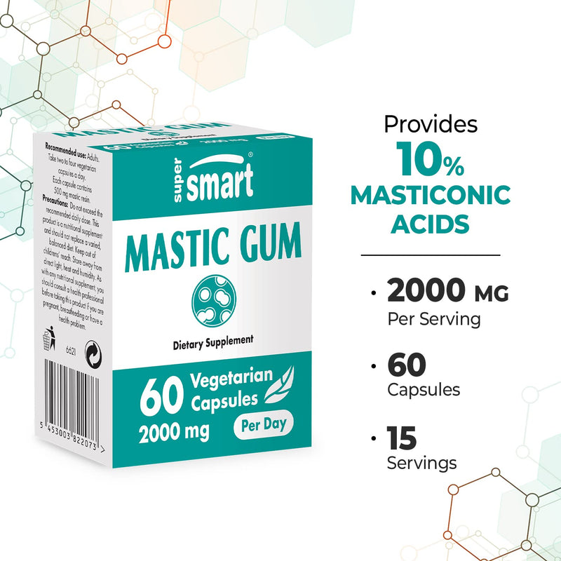 SuperSmart - H. Pylori Formula Bundle (Complete Action) - Probiotic L. Reuteri w/ Mastic Gum | Non-GMO & Gluten Free - 2x60 Vegetarian Capsules