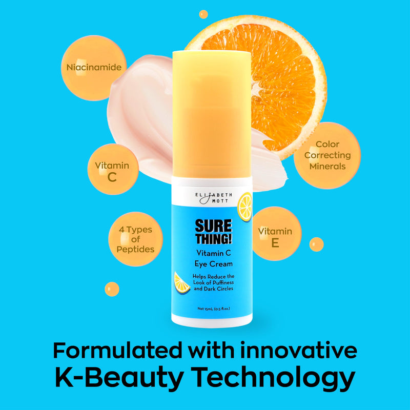Elizabeth Mott Sure Thing Vitamin C Eye Cream, 15ml | Vitamin C Eye Cream, Hydrating & Brightening, Targets Dark Circles & Puffiness, Vegan, Fragrance-Free, Cruelty-Free