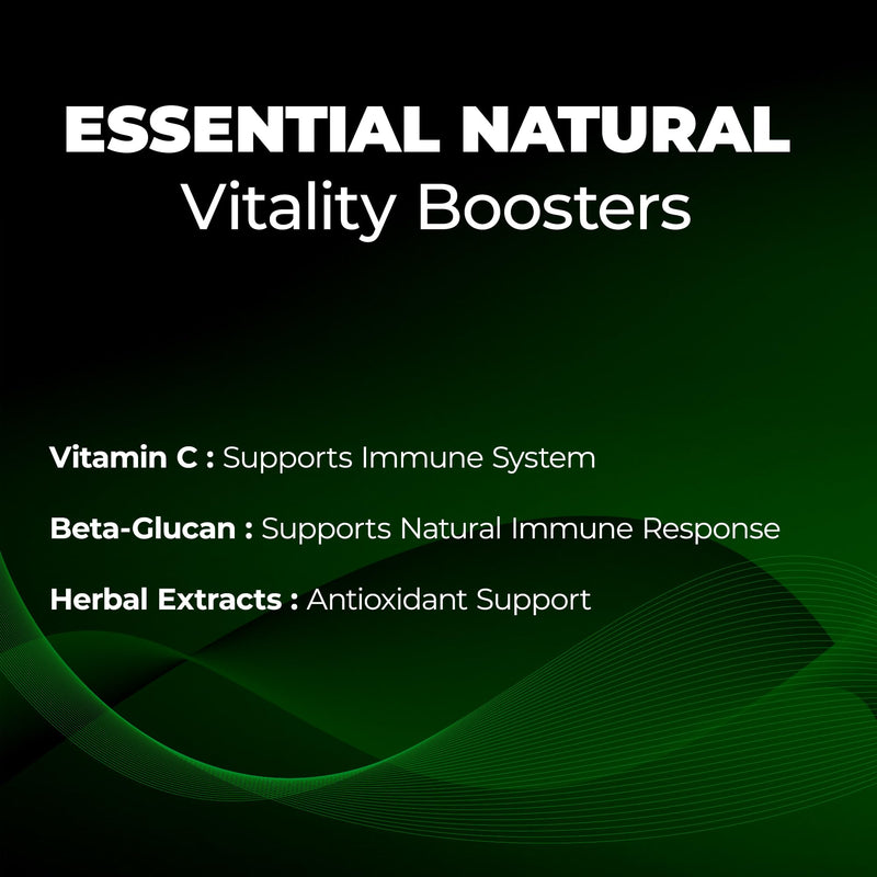 Nutraxin IMMUN-S - Immune System Booster with 200mg Beta Glucan 1,3/1,6, Vitamin C, Black Cumin, Ginger & Geranium Extracts - Allergen-Free, 2 Tablets per Day for Adults - 60 Tablets