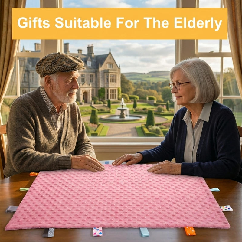 XL Fidget Blanket for Adults with Dementia 45x65cm, Sensory Mat & Adult Activities, Alzheimer's Aids & Elderly Gifts, 3D Bubble & Crystal Velvet (Hot Pink) Hot Pink