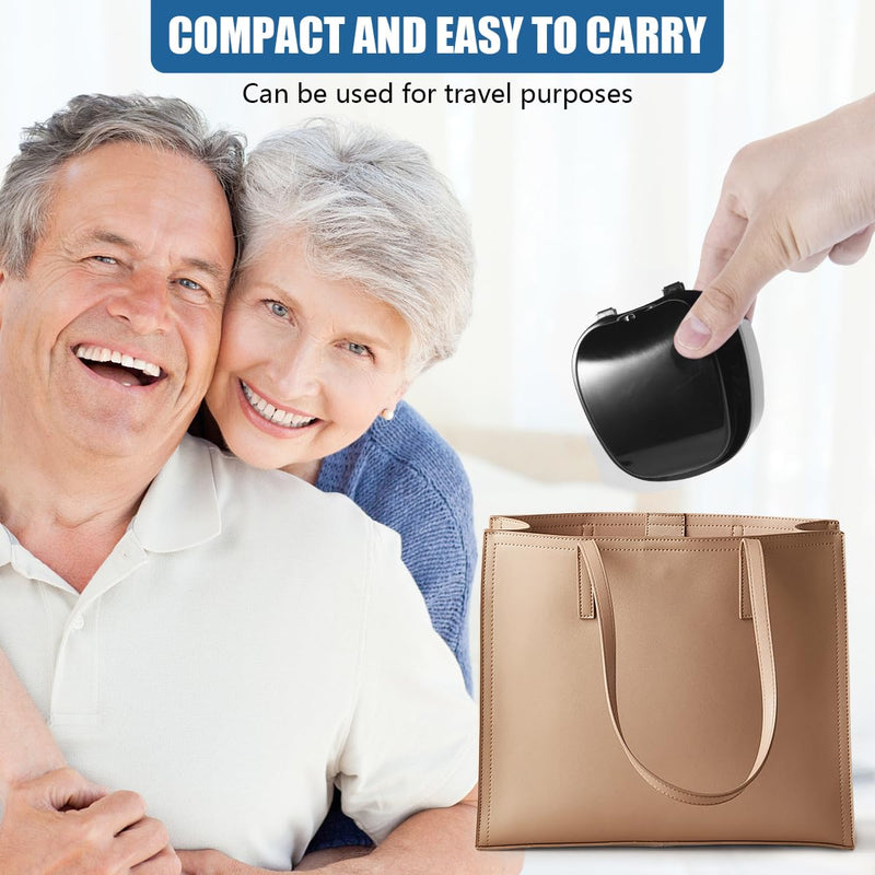 2 Pack Denture Bath Case Cup Box Holder Storage Container with Denture Cleaner Brush Strainer Basket for Travel Cleaning (White and Black) White and Black