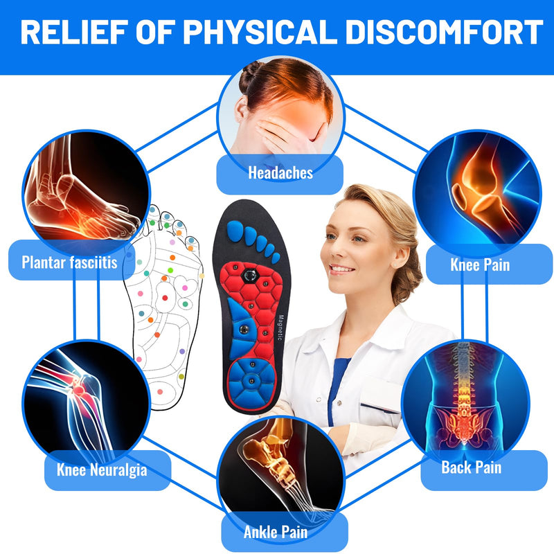 [Australia] - Magnetic insoles, Dwafill acupressure insoles, relieve foot fatigue, acupressure magnetic insoles, promote blood circulation, cuttable, suitable for men and women (S) S (35-39) 