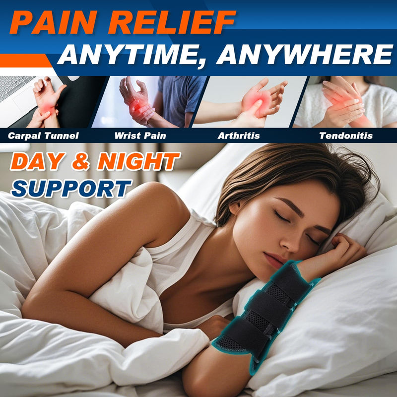 [Australia] - Wrist Brace with Thumb Support,Adjustable Night Thumb Spica Splint Right Left Hand,Wrist Guard Stabilizer Support for Arthritis,Tendonitis,Pain,sprain,tenosynovitis,syndrome,De Quervain's Tenosynovitis fit Women & Men 6 Black-Left Hand One Size 