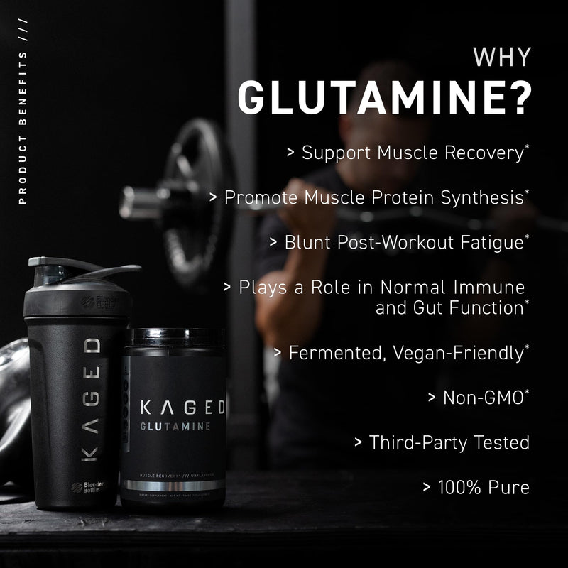 [Australia] - Kaged MUSCLE, L-Glutamine Powder 500 Gram, Vegan, Support Muscle Recovery, Post Workout, Glutamine, Banned-Substance Free, Unflavored, 100 Servings 